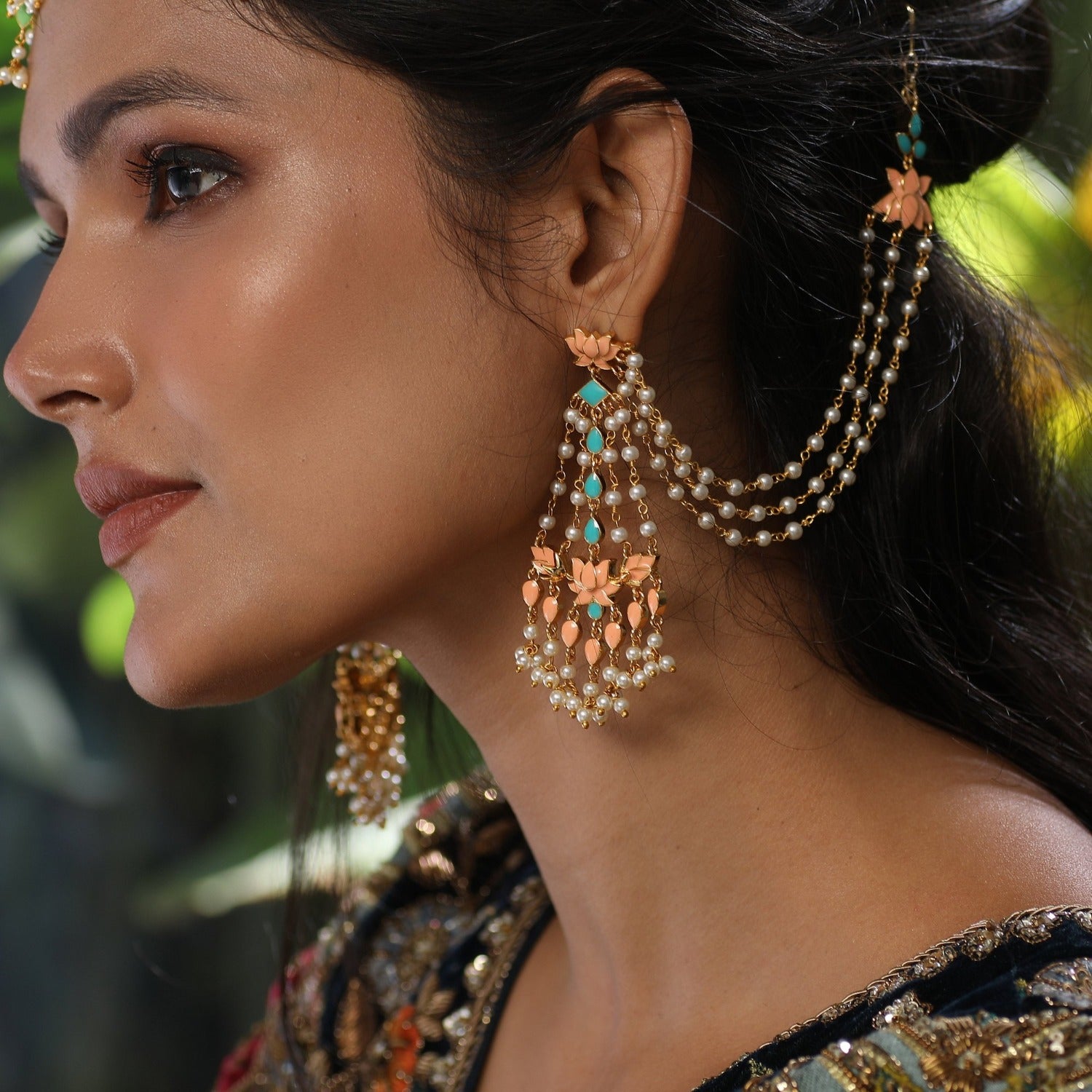 Flipkart.com - Buy Shreyadzines Traditional collection Oxidized Silver  Mirror Work Style Earrings with Hair Chain for Women and Girls Alloy Jhumki  Earring Online at Best Prices in India